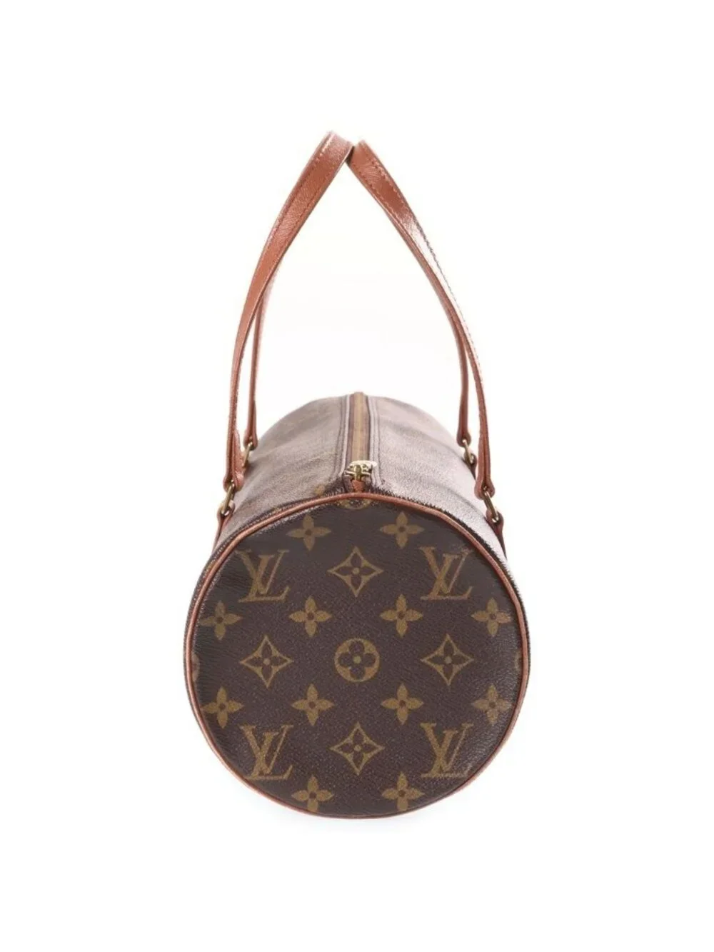 Louis Vuitton Monogram Papillon 30 Vintage Handbag Brown Leather